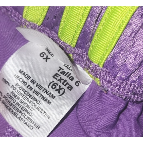 ADDIDAS Purple Jersey Skort with Lime Green Accent Stripes and Logo - Picture 4 of 7